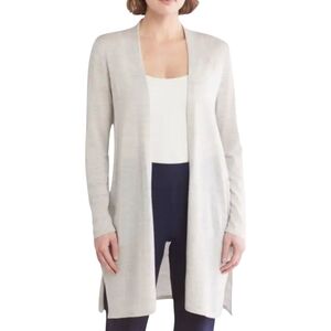 EILEEN FISHER Merino Wool Open Front Long Cardigan Sweater XL Cozy Lounge Layer‎